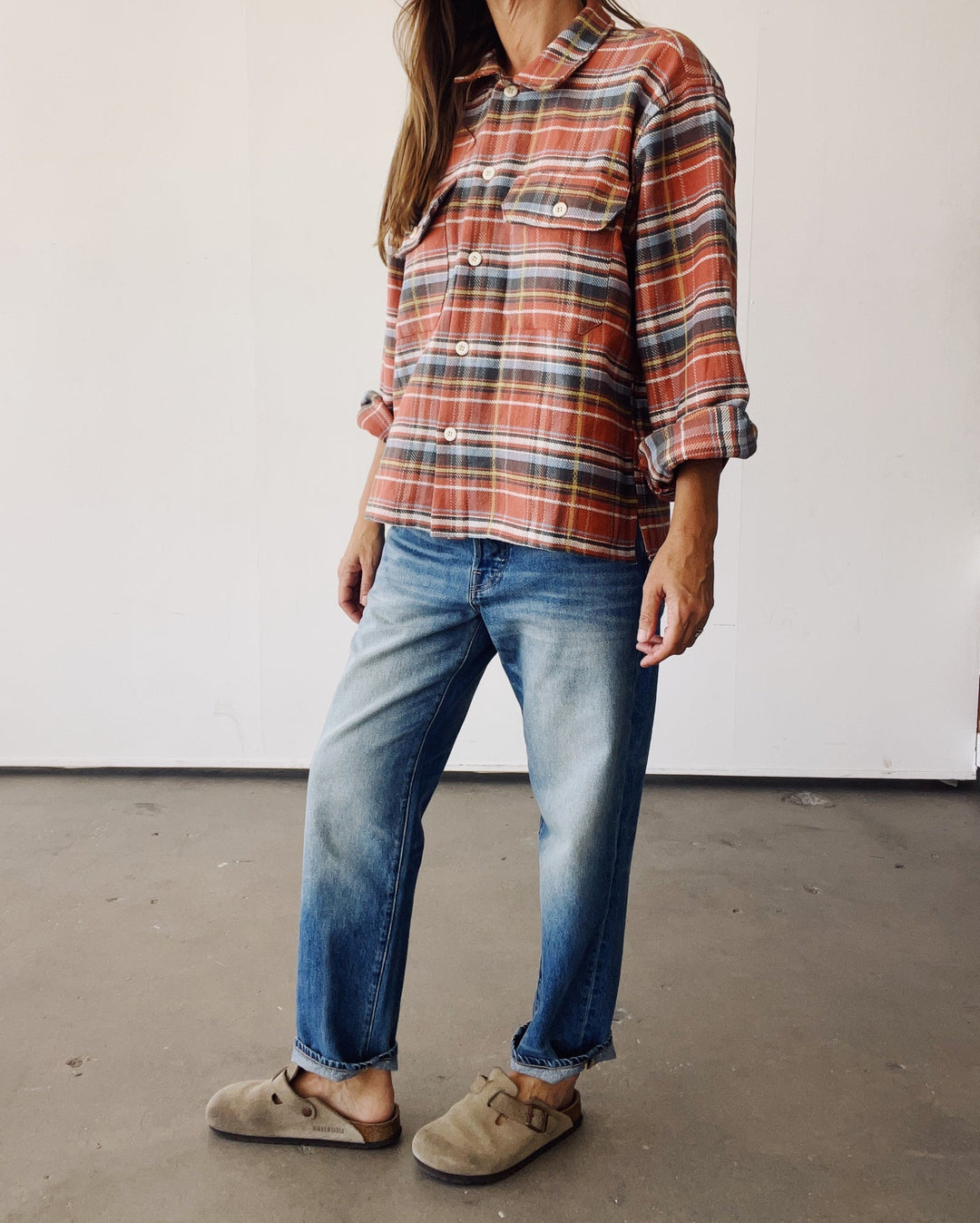 Hey Gang - Work Shirt in Rust Plaid - Kalifornia Jean Bar