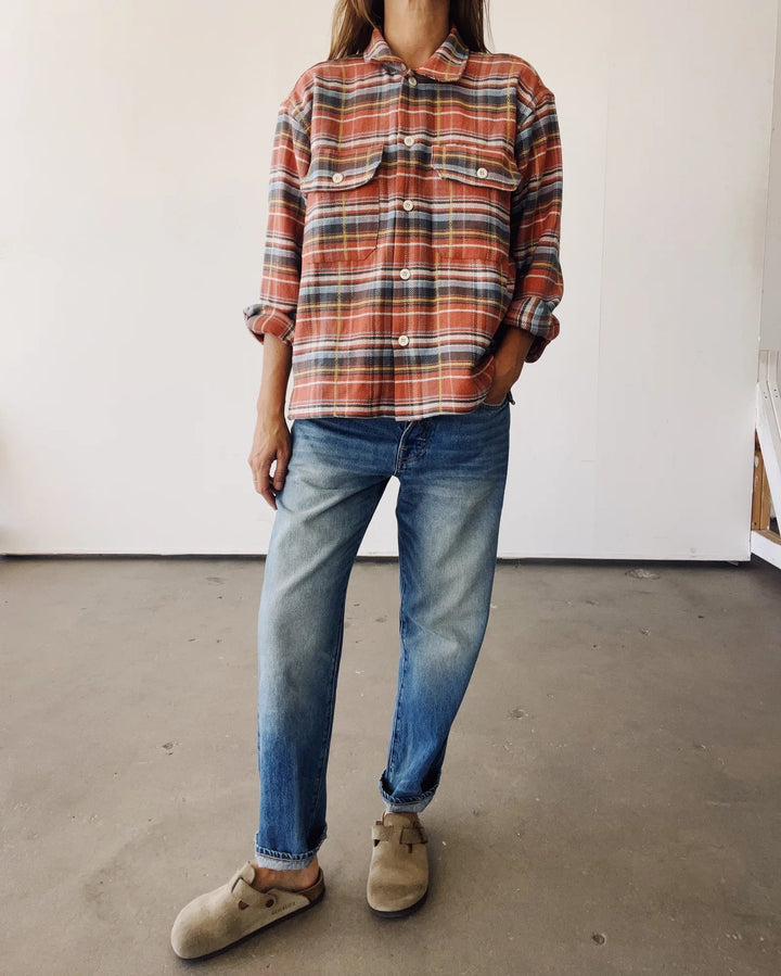 Hey Gang - Work Shirt in Rust Plaid - Kalifornia Jean Bar