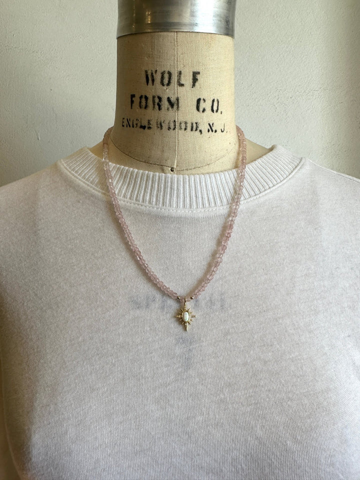 HH - T53 Rose Quartz + Opal Necklace - Kalifornia Jean Bar