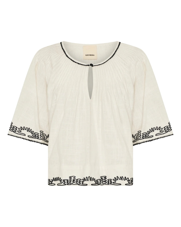 Ilio Nema - Calliope Dori Embroidery Top - Kalifornia Jean Bar