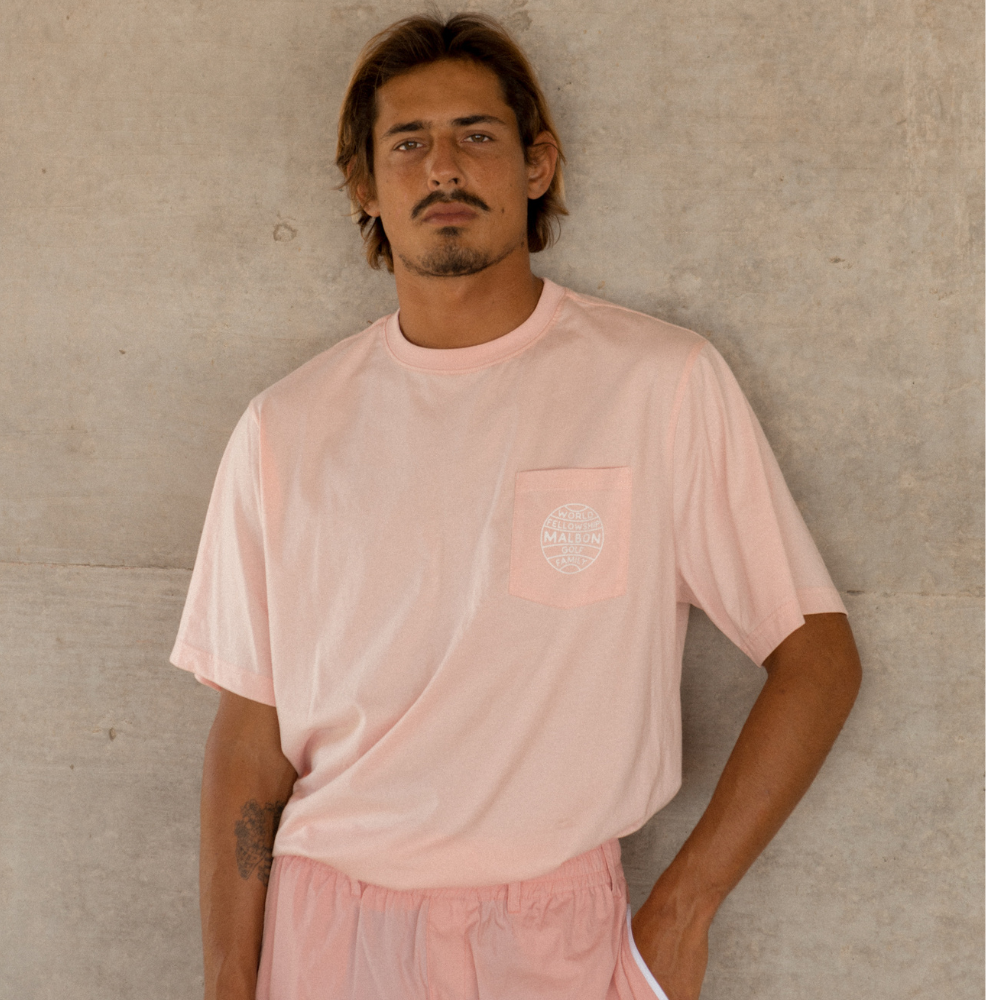 Malbon - Pink World Fellowship Pocket Tee