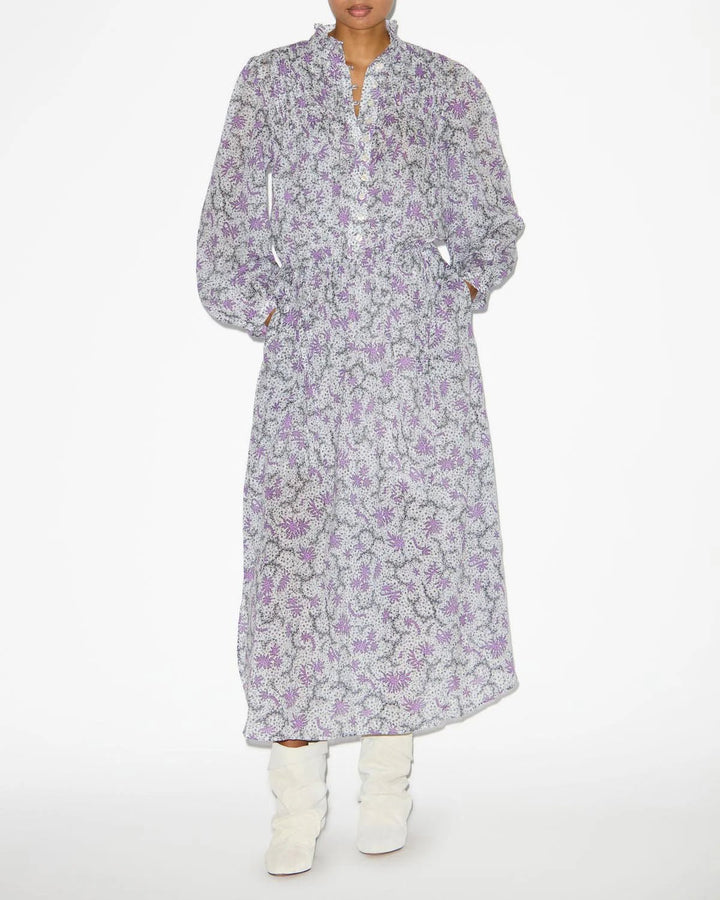 Isabel Marant - Dalida Dress in Ecru Lilac - Kalifornia Jean Bar