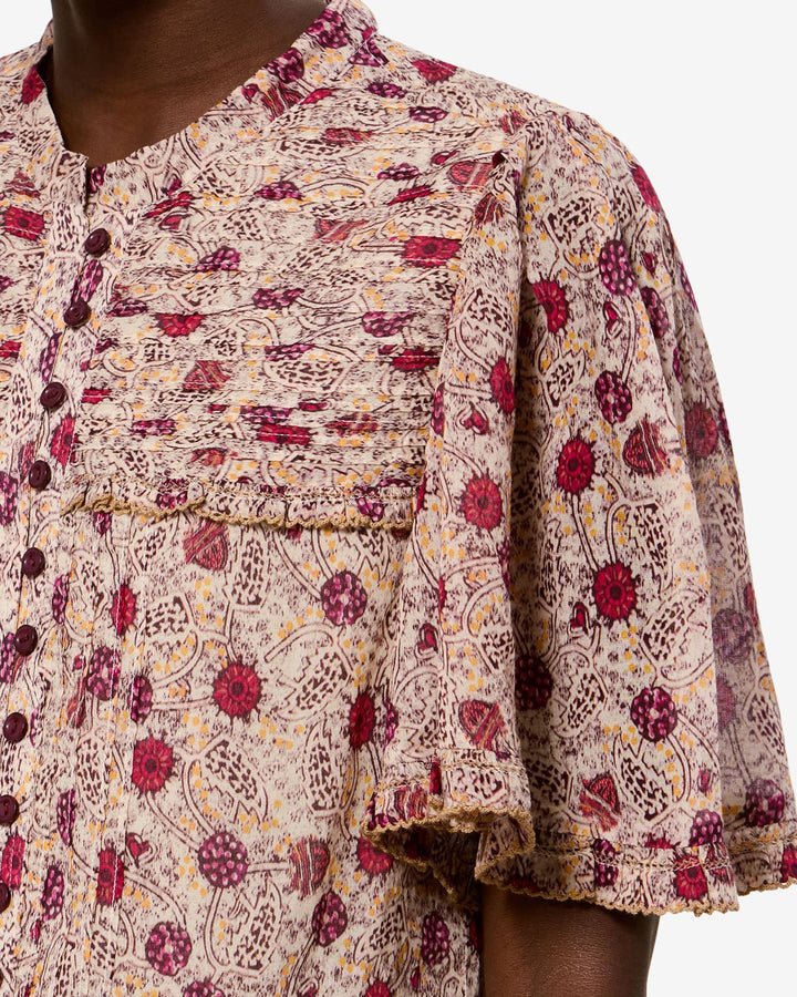 Isabel Marant - Daynia Dress in Ecru/Raspberry - Kalifornia Jean Bar