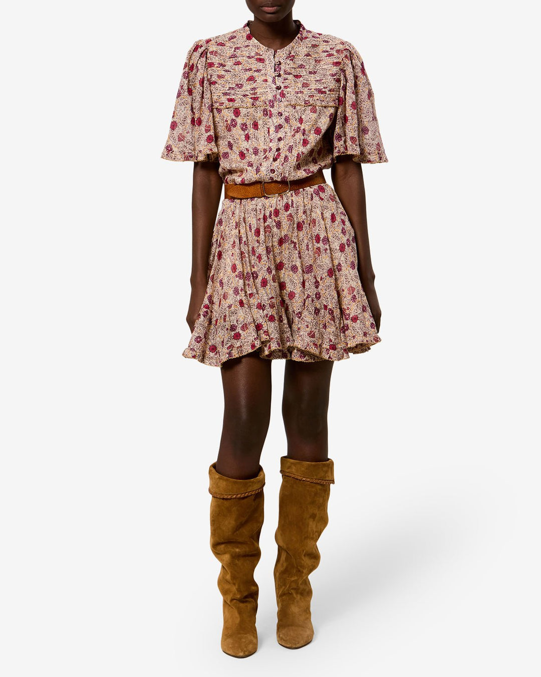 Isabel Marant - Daynia Dress in Ecru/Raspberry - Kalifornia Jean Bar