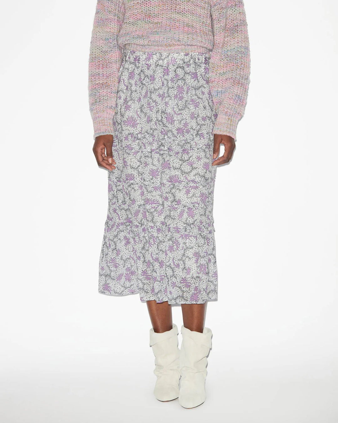 Isabel Marant - Diya Skirt in Lilac and Ecru - Kalifornia Jean Bar