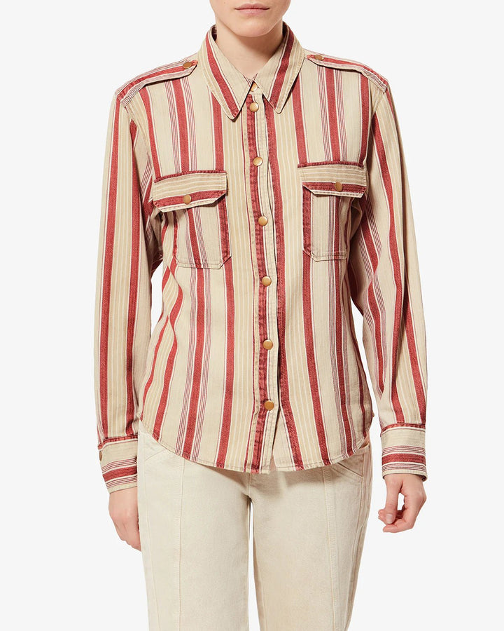 Isabel Marant - Gelva Shirt Beige/Red - Kalifornia Jean Bar