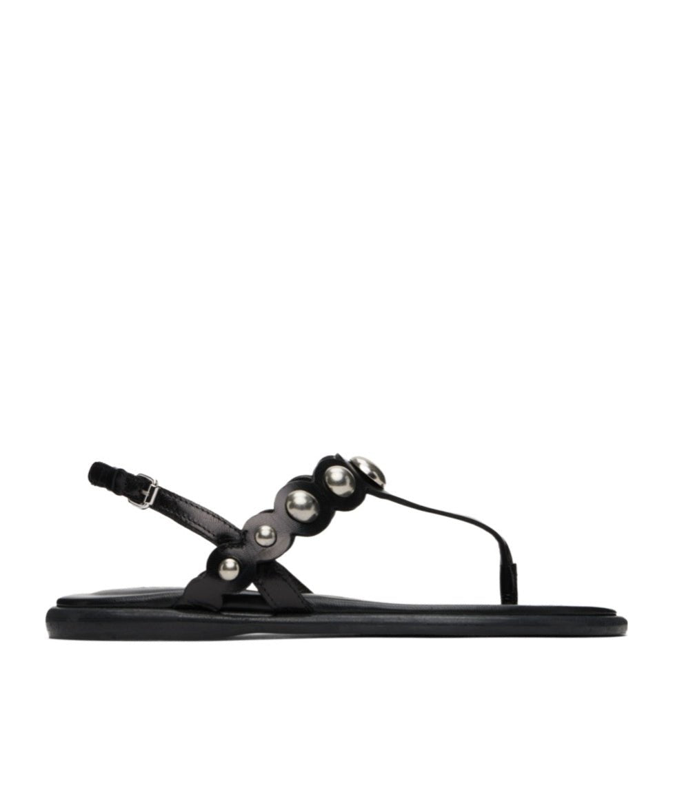 Isabel Marant - Nya Scalloped Sandals in Black/Silver - Kalifornia Jean Bar