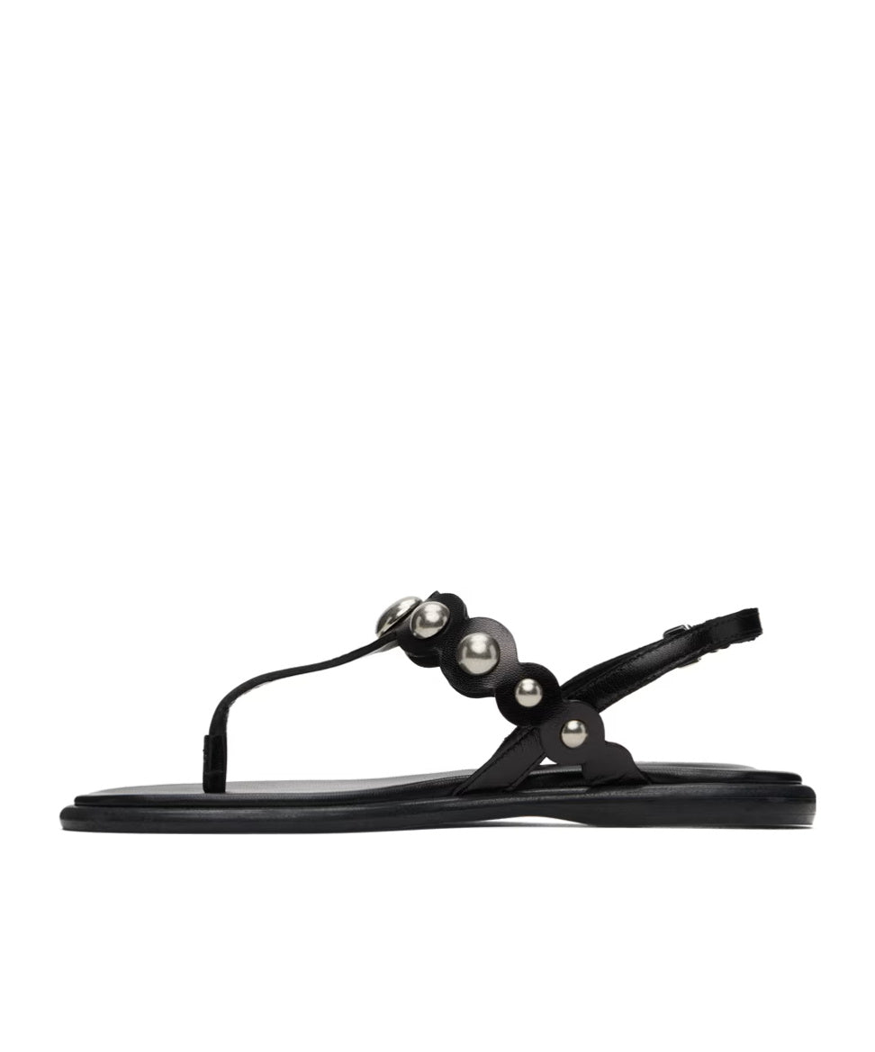 Isabel Marant - Nya Scalloped Sandals in Black/Silver - Kalifornia Jean Bar