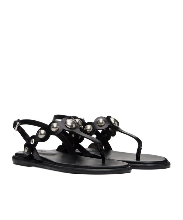 Isabel Marant - Nya Scalloped Sandals in Black/Silver - Kalifornia Jean Bar