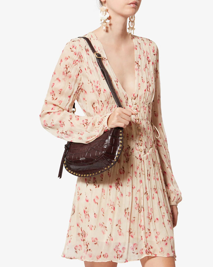 Isabel Marant - Oskan Moon Shoulder Bag Burgundy Croco - Kalifornia Jean Bar