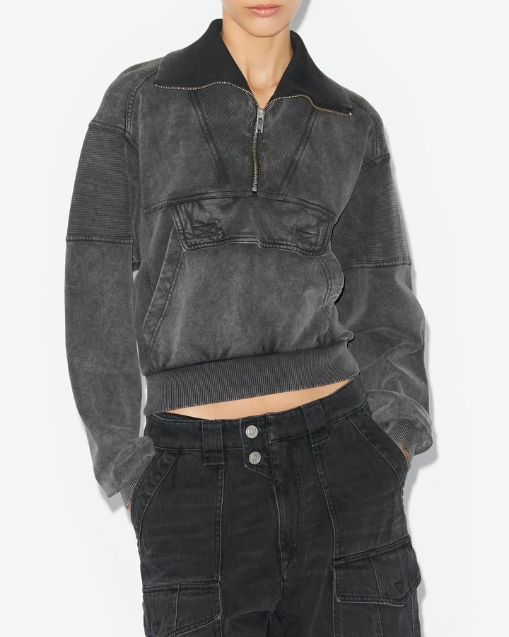 Isabel Marant - Phenix Sweatshirt in Faded Black - Kalifornia Jean Bar