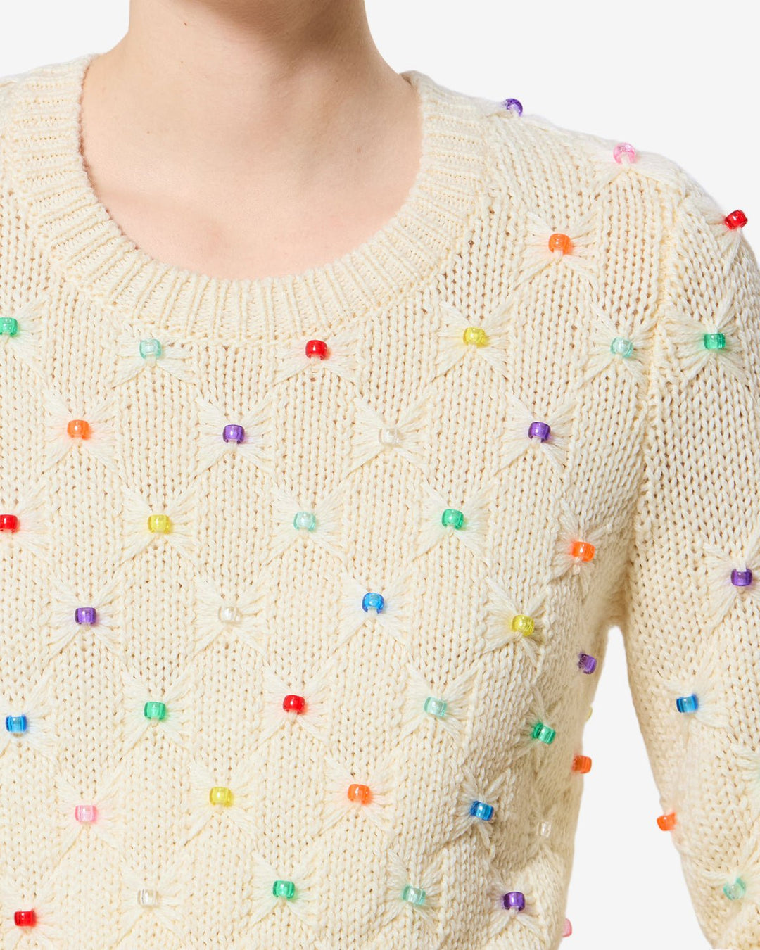 Isabel Marant - Priyanka Pullover in Ecru Multi Color Beads - Kalifornia Jean Bar