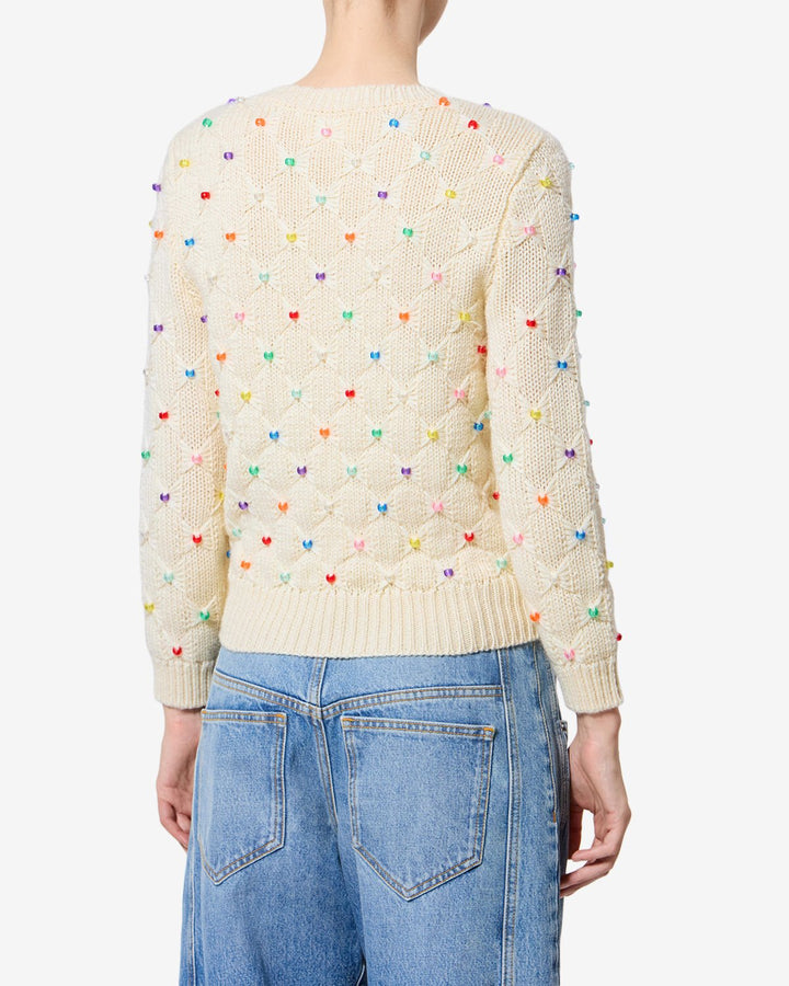 Isabel Marant - Priyanka Pullover in Ecru Multi Color Beads - Kalifornia Jean Bar