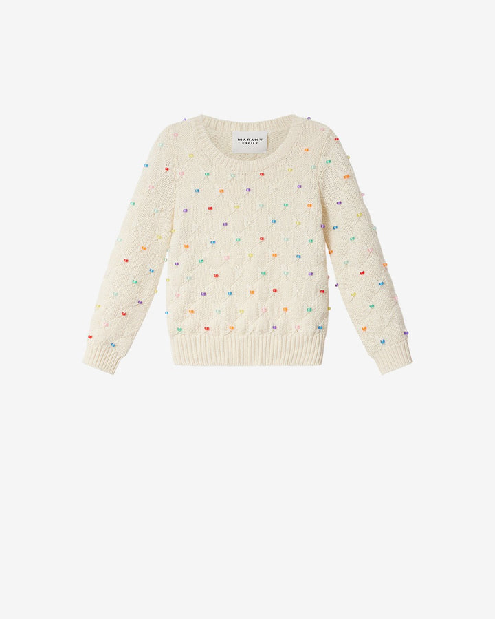 Isabel Marant - Priyanka Pullover in Ecru Multi Color Beads - Kalifornia Jean Bar
