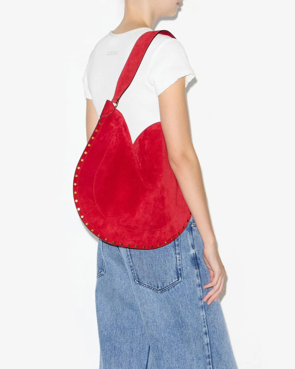 Isabel Marant - Scarlet Red Oskan Hobo Soft Shoulder Bag - Kalifornia Jean Bar