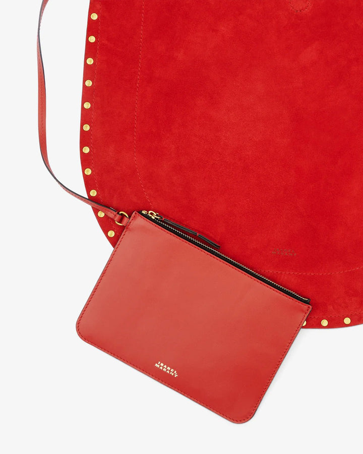 Isabel Marant - Scarlet Red Oskan Hobo Soft Shoulder Bag - Kalifornia Jean Bar