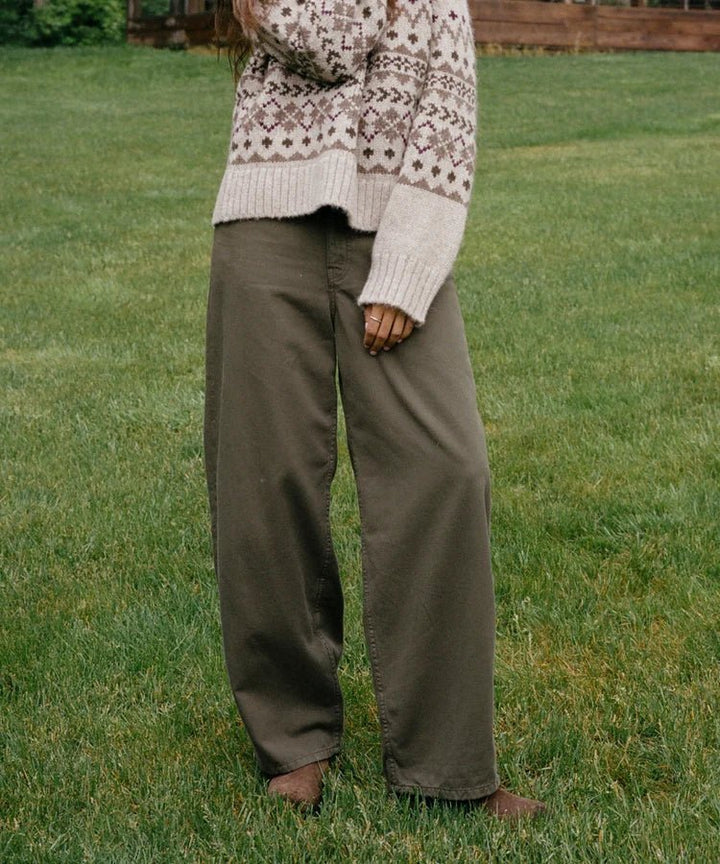 Jenni Kayne - Beachwood Baggy Pant in Moss - Kalifornia Jean Bar