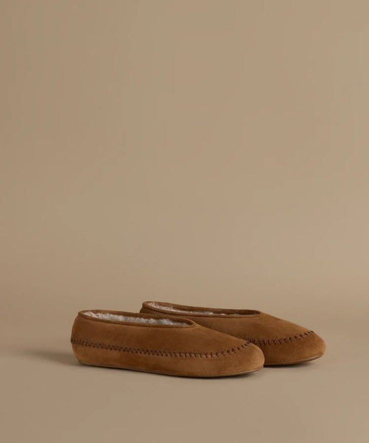 Jenni Kayne - Ember Shearling Flat Wheat - Kalifornia Jean Bar