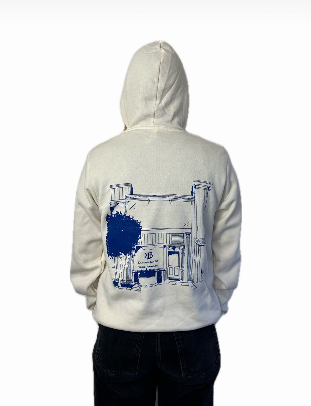 KJB Hoodie - in Cream/Blue - Kalifornia Jean Bar