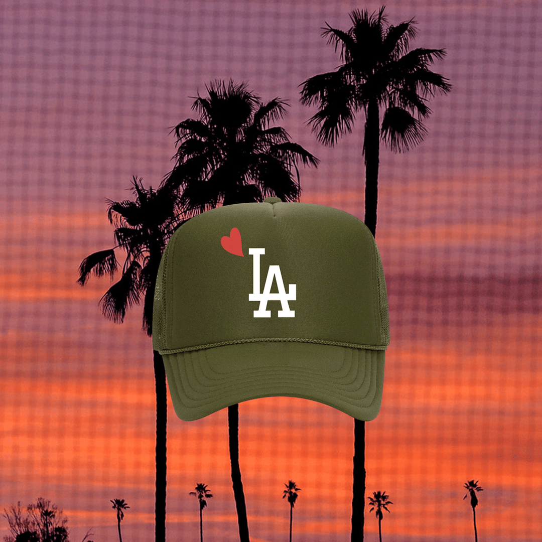 KJB x LA Trucker Hat in Forest Green - Kalifornia Jean Bar