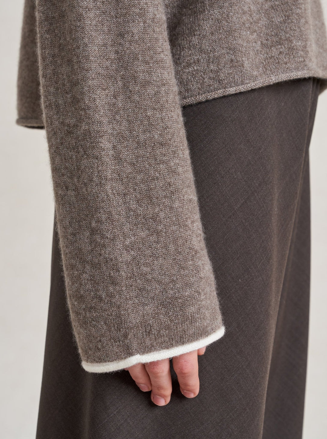 La Ligne - Dominick Polo Sweater - Dark Tan/Ivory - Kalifornia Jean Bar