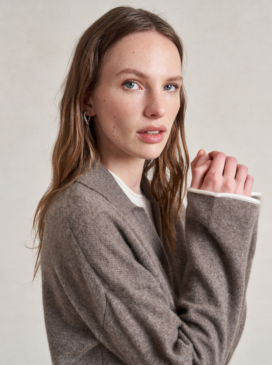 La Ligne - Dominick Polo Sweater - Dark Tan/Ivory - Kalifornia Jean Bar