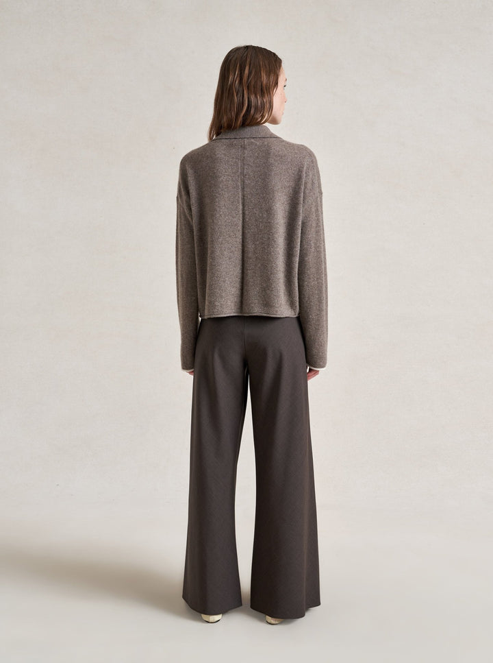 La Ligne - Dominick Polo Sweater - Dark Tan/Ivory - Kalifornia Jean Bar