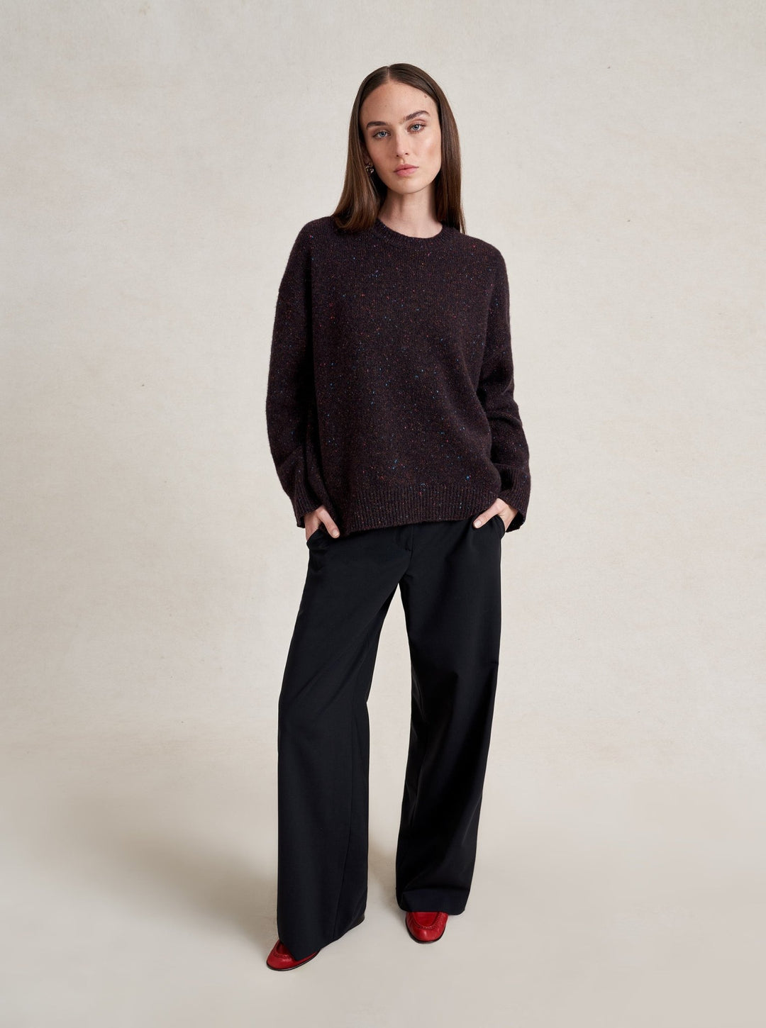 La Ligne - Lafayette Sweater Chocolate Speckle - Kalifornia Jean Bar