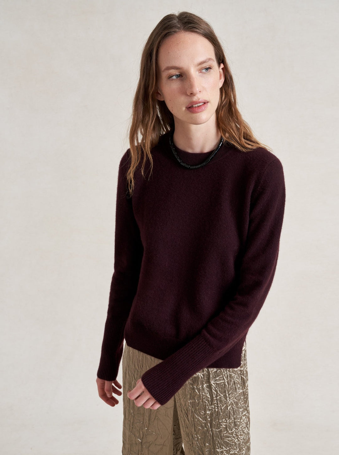La Ligne - Solid Lean Lines Sweater - Port - Kalifornia Jean Bar