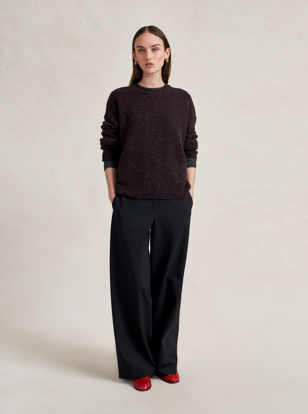 La Ligne - Lafayette Sweater Chocolate Speckle