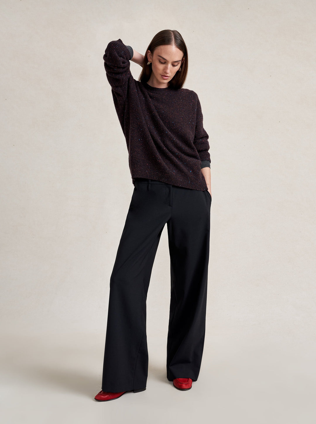 La Ligne - Lafayette Sweater Chocolate Speckle