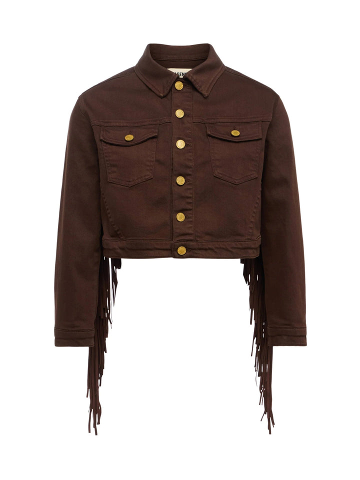 L'Agence - Brown Koda Fringe Jacket - Kalifornia Jean Bar