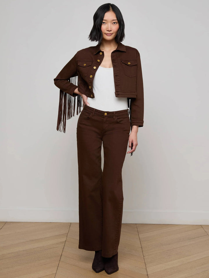 L'Agence - Brown Koda Fringe Jacket - Kalifornia Jean Bar