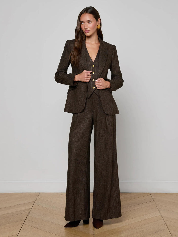 L'Agence - Brown/Bronze Multi Chamberlain Blazer - Kalifornia Jean Bar