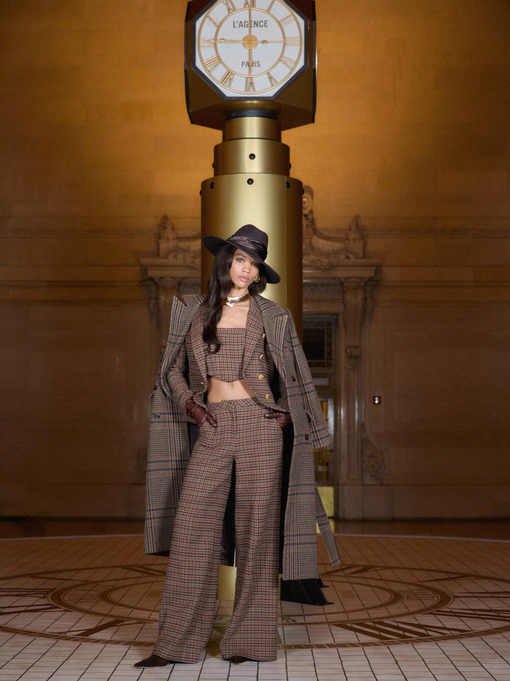 L'Agence - Dark Brown Multi Houndstooth Bethany Blazer - Kalifornia Jean Bar