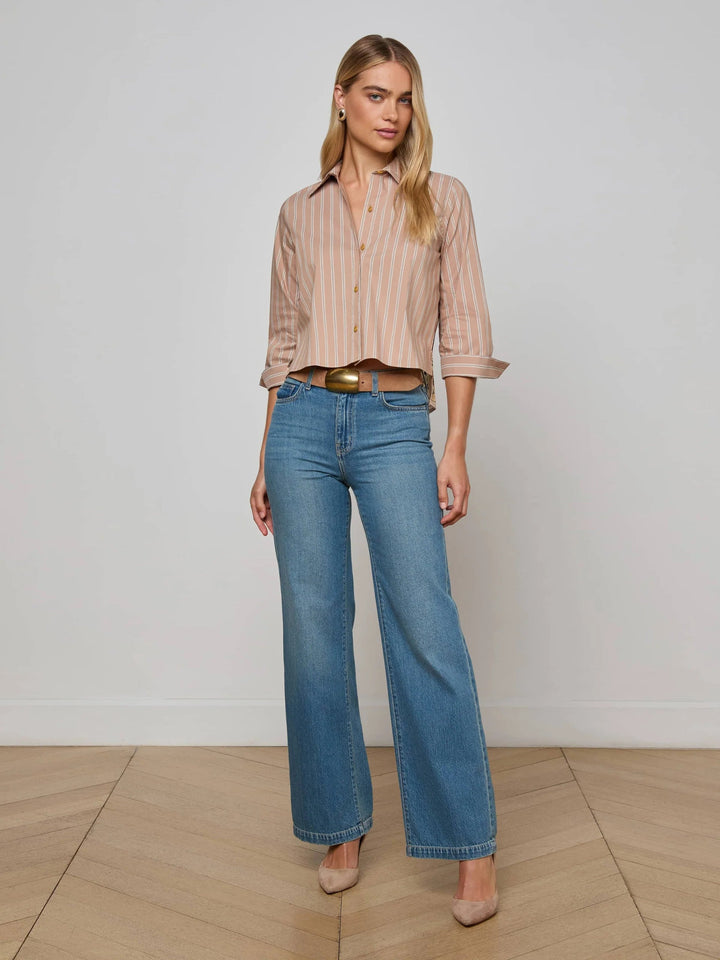 L’AGENCE - Fawn Blouse in Stripe Western Cards - Kalifornia Jean Bar