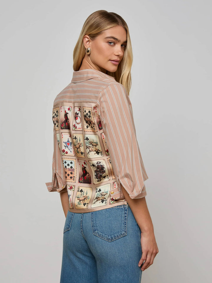 L’AGENCE - Fawn Blouse in Stripe Western Cards - Kalifornia Jean Bar