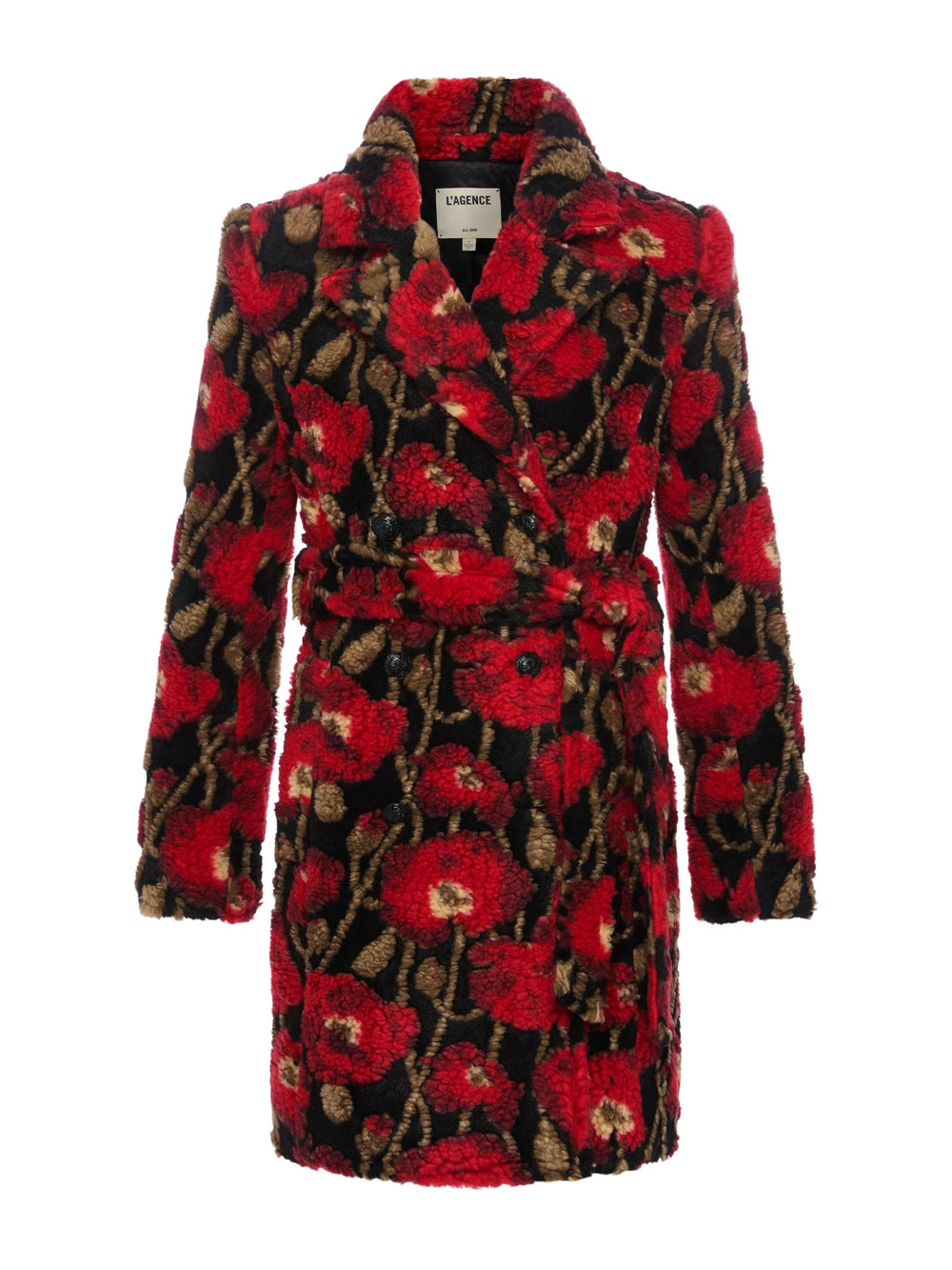 L'Agence - Rose Tristan Sherpa Midi Coat - Kalifornia Jean Bar