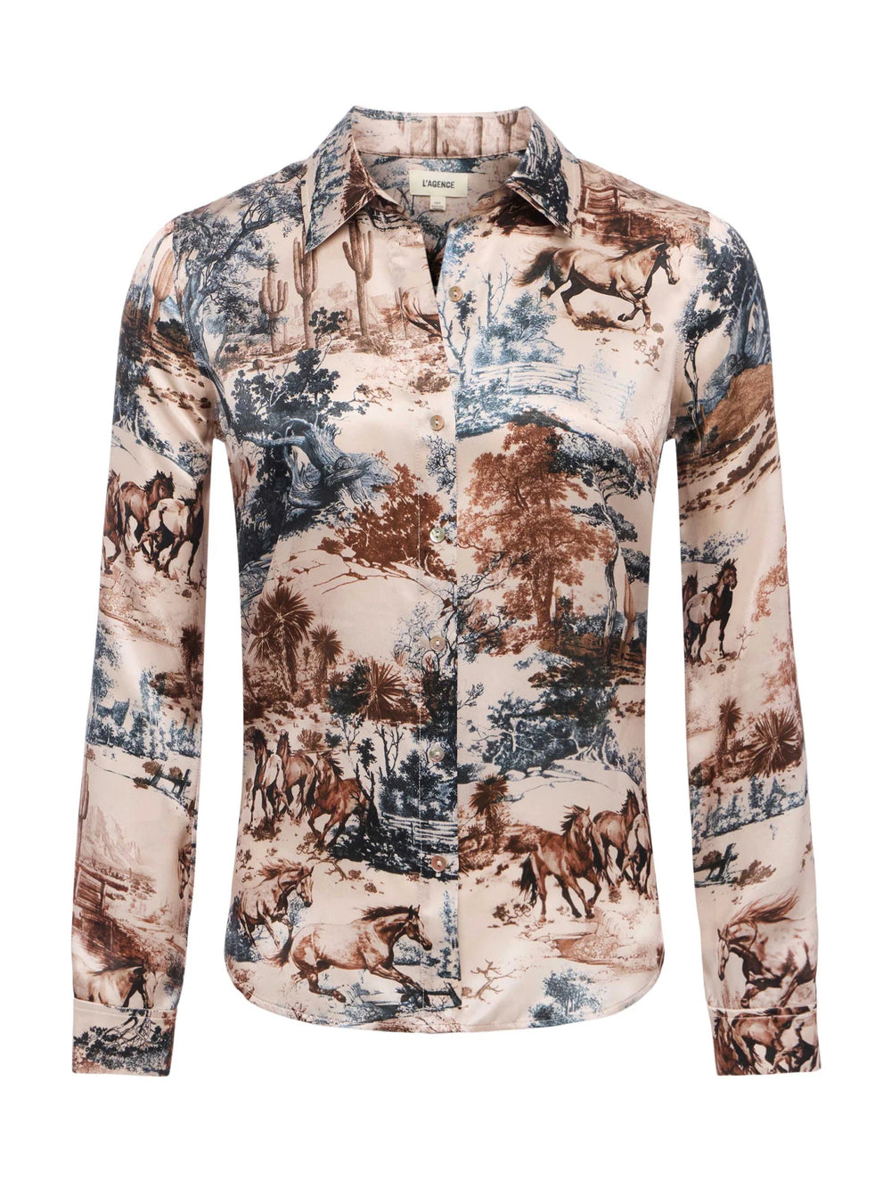 L'Agence - Tan Multi Western Tyler Blouse - Kalifornia Jean Bar