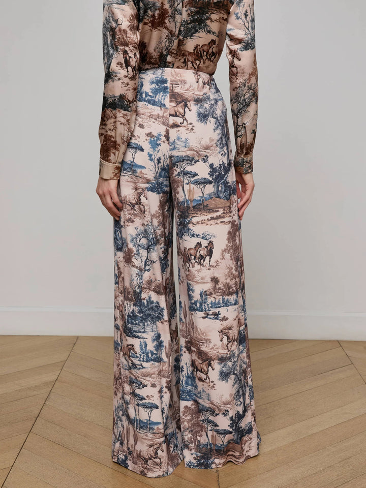 L'Agence - Tan Western Nova Pleated Wide - Leg Pant - Kalifornia Jean Bar