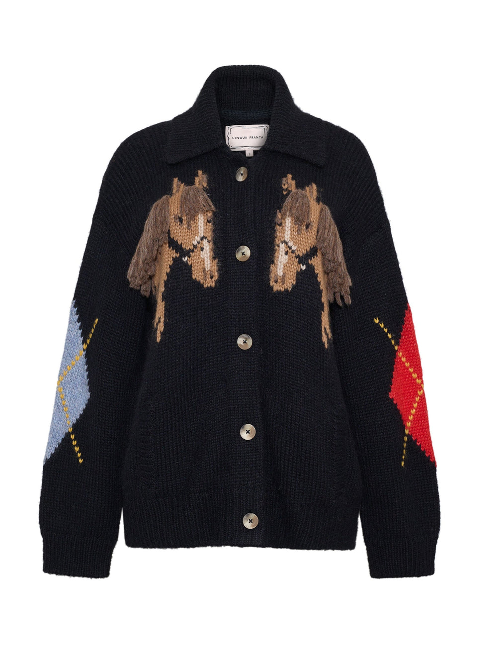Lingua Franca - Stevie Cardigan Equestrian Black - Kalifornia Jean Bar