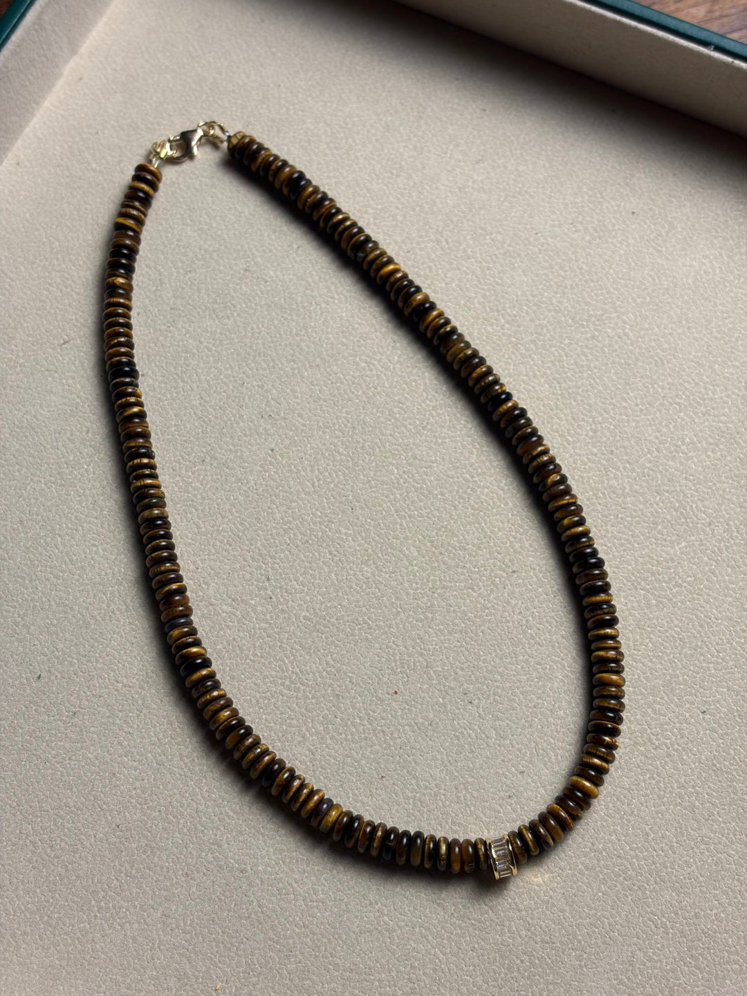Liv Elle - Tiger Eye Bead w/ CZ 24k GF Inlet - Kalifornia Jean Bar