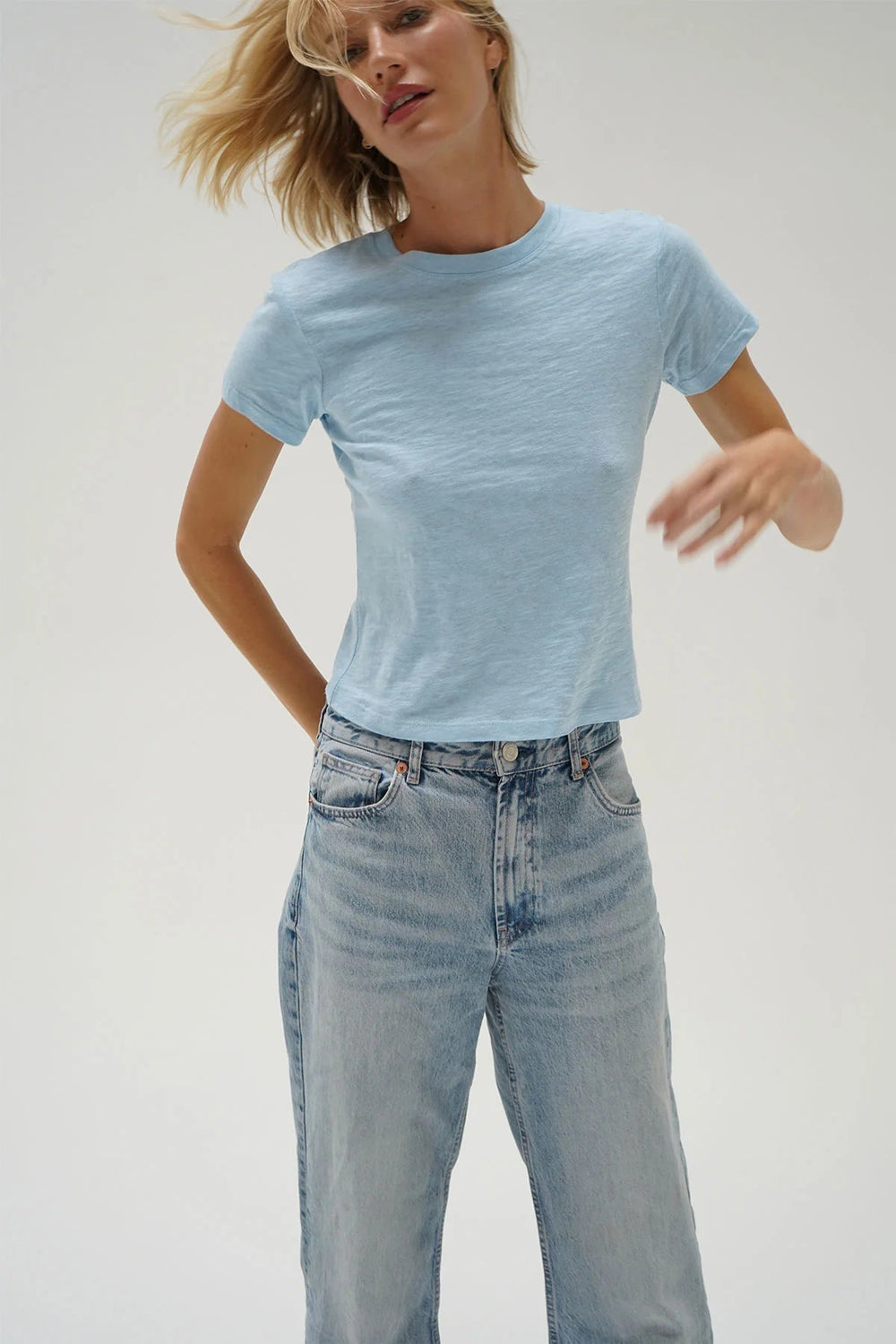 LNA - Baby Cotton Tee in Mirage Blue - Kalifornia Jean Bar