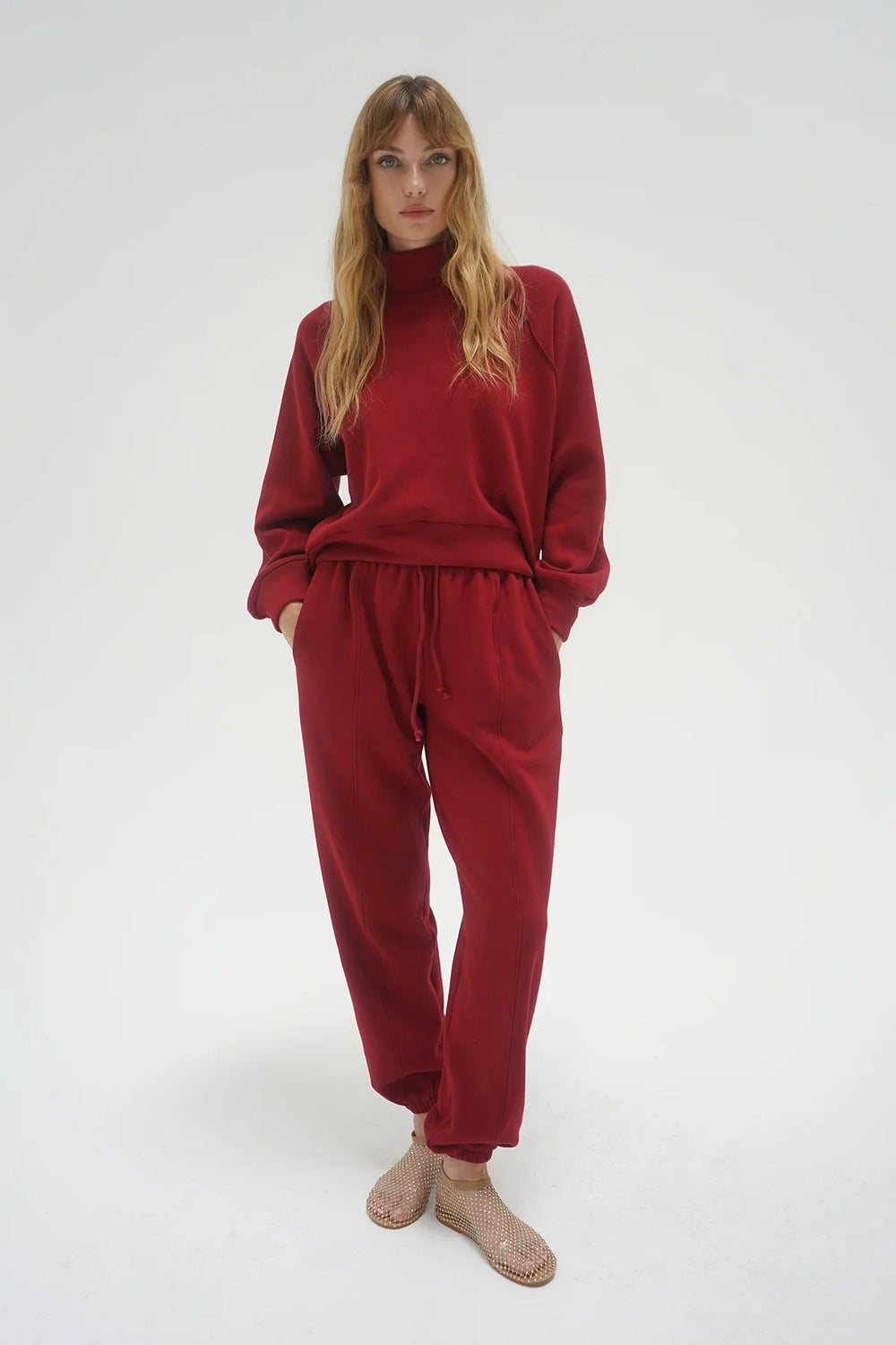 LNA - Jace Seamed Fleece Jogger Oxblood - Kalifornia Jean Bar LNA - Jace Seamed Fleece Jogger Oxblood