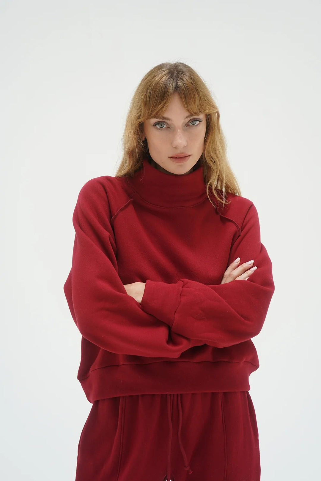 LNA - Rhodes Fleece Pullover in Oxblood - Kalifornia Jean Bar LNA - Rhodes Fleece Pullover in Oxblood