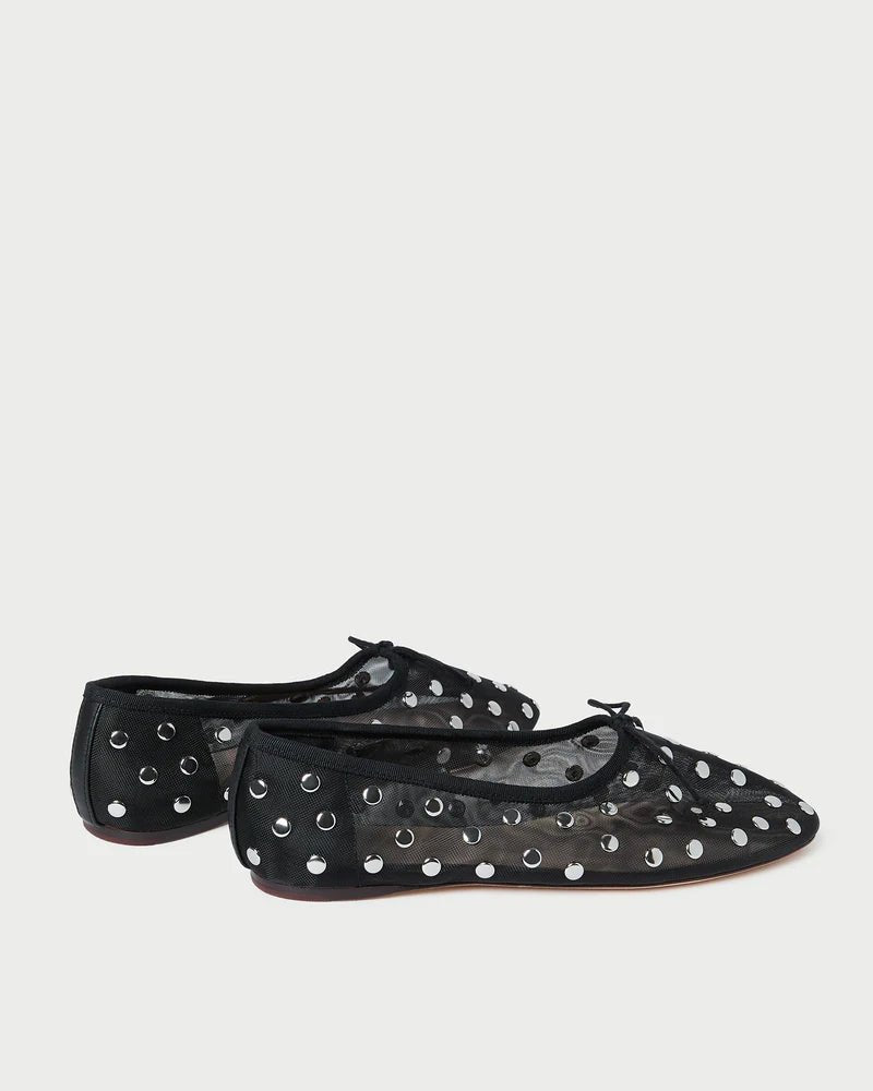 Loeffler Randall - Landon Black Silver Mesh Ballet Flat - Kalifornia Jean Bar