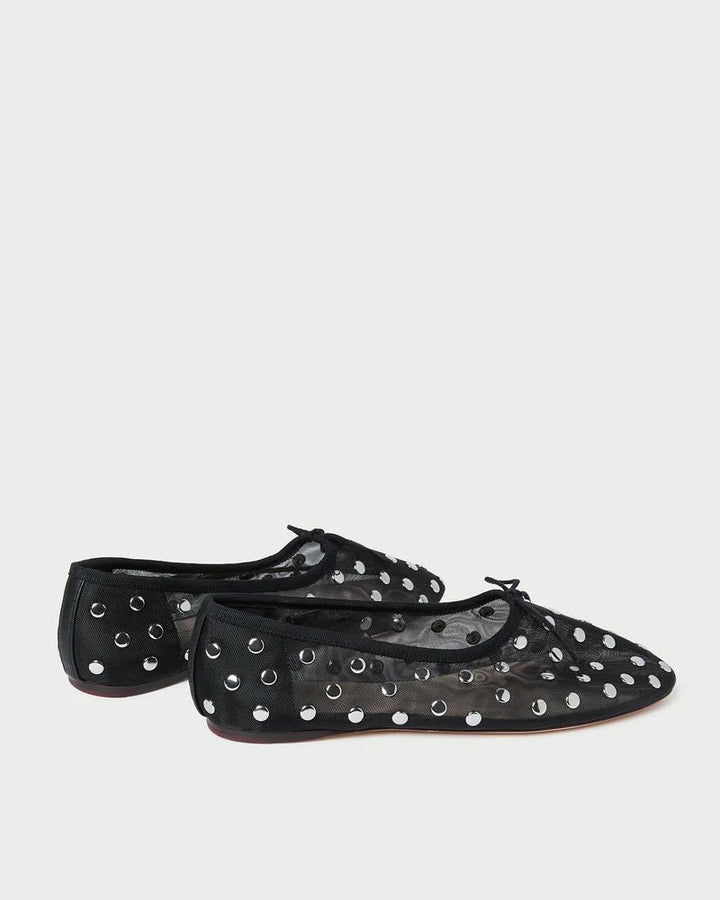 Loeffler Randall - Landon Black Silver Mesh Ballet Flat - Kalifornia Jean Bar