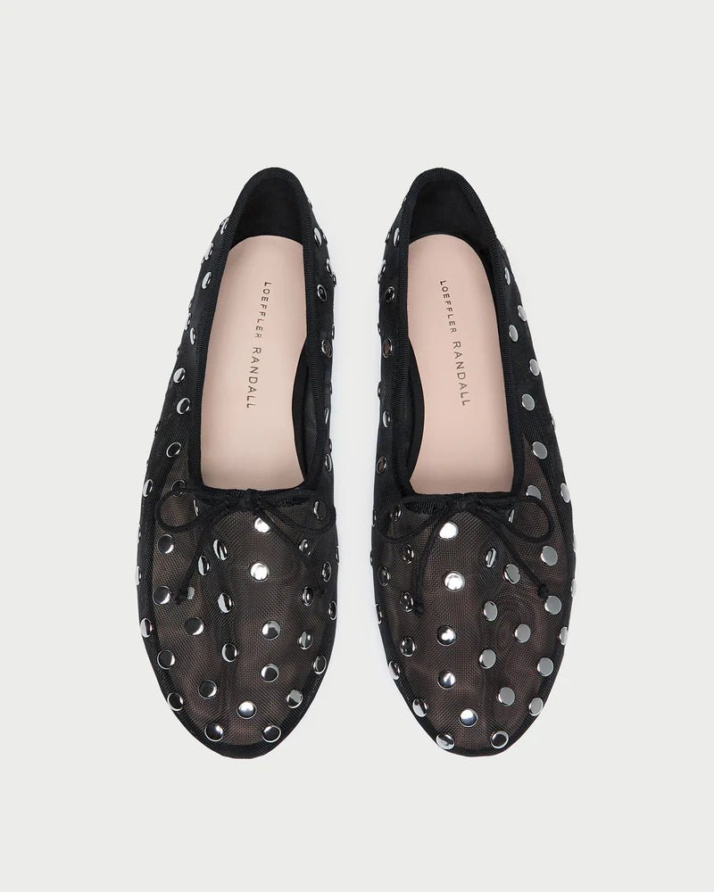 Loeffler Randall - Landon Black Silver Mesh Ballet Flat - Kalifornia Jean Bar