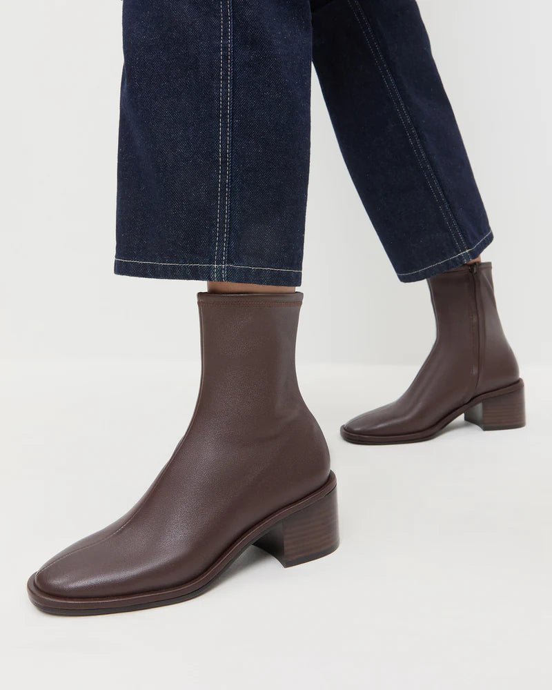 Loeffler Randall - Roxy Espresso Leather Ankle Bootie - Kalifornia Jean Bar
