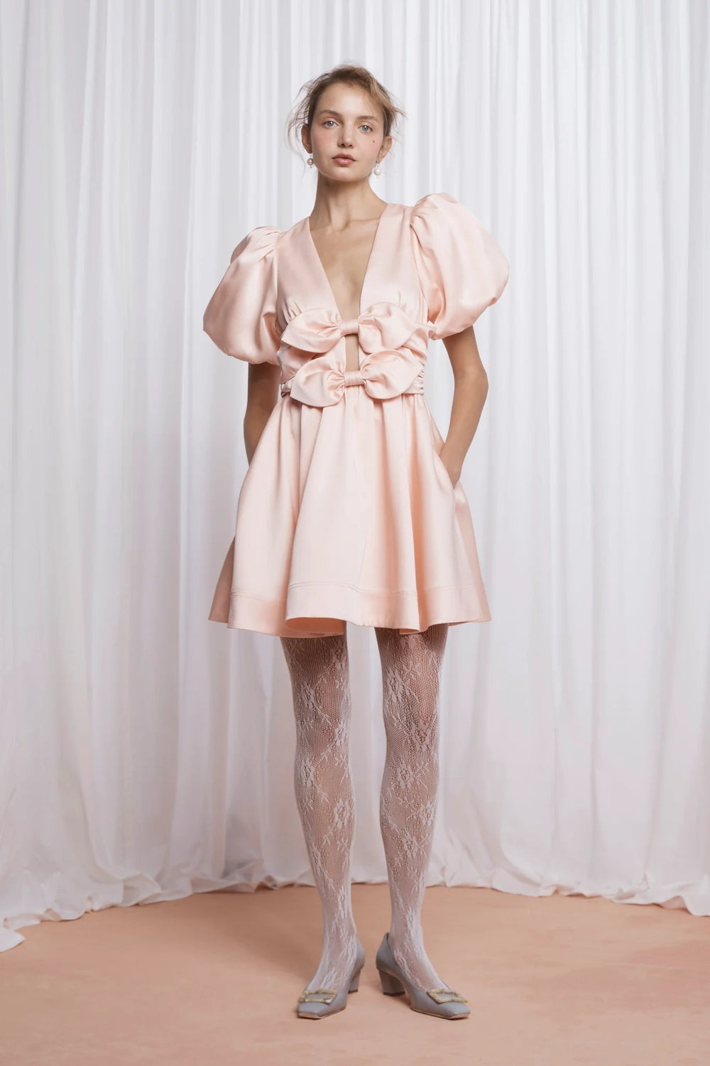 Lovaan - Devon Mini Dress in Pink - Kalifornia Jean Bar